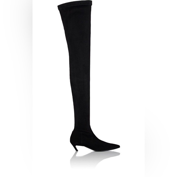 Balenciaga kitten heeled over-the-knee black suede knife boots size 36 - Picture 3 of 17